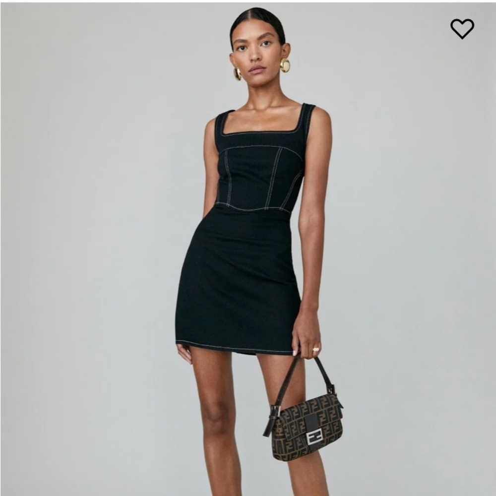 NWT Reformation Davies Mini Bustier Mini Dress 0 in Black
